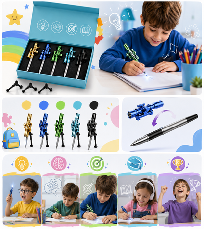 Bolígrafo Luz Led para niños / El regalo Perfecto para orientar la educación.